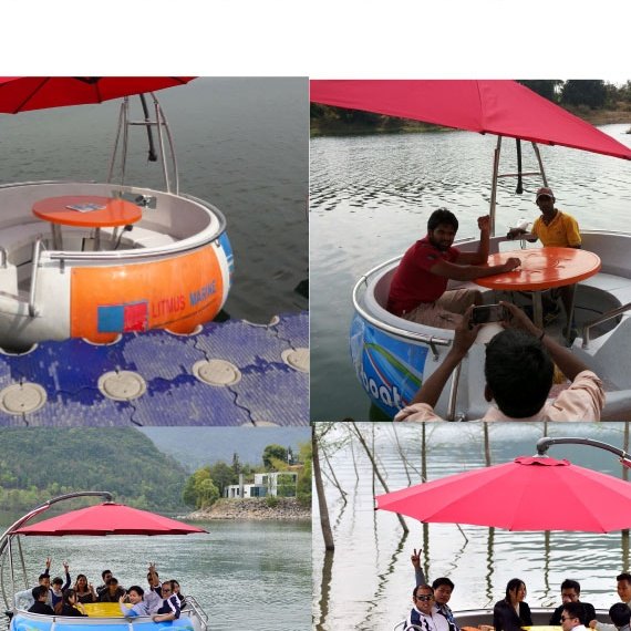Side Umbrella BBQ Donut Boat