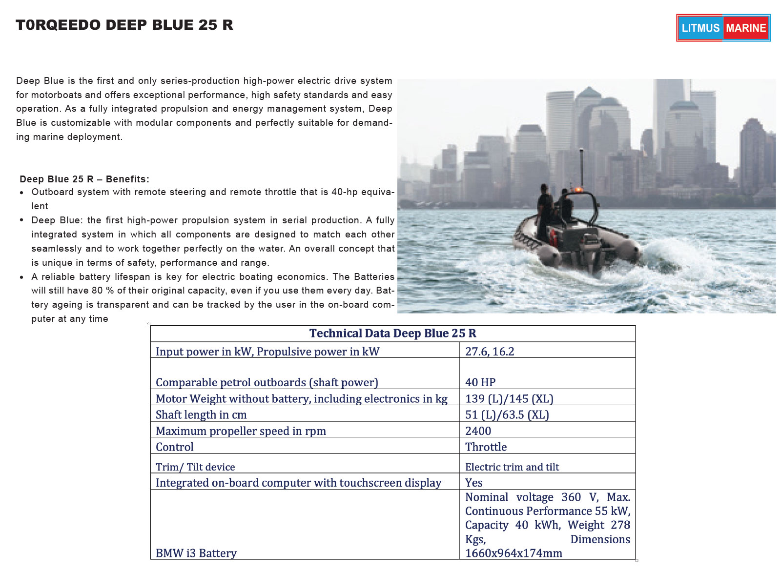 TORQEEDO DEEP BLUE 25 R