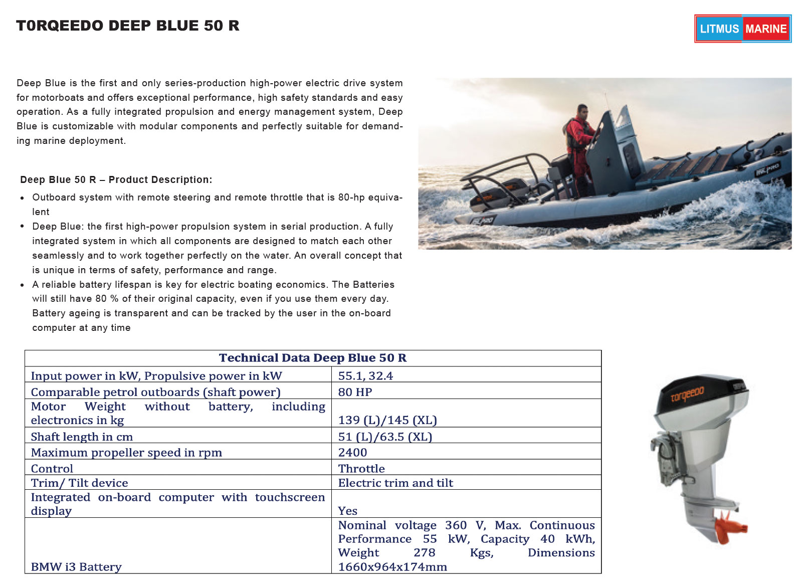 TORQEEDO DEEP BLUE 50 R